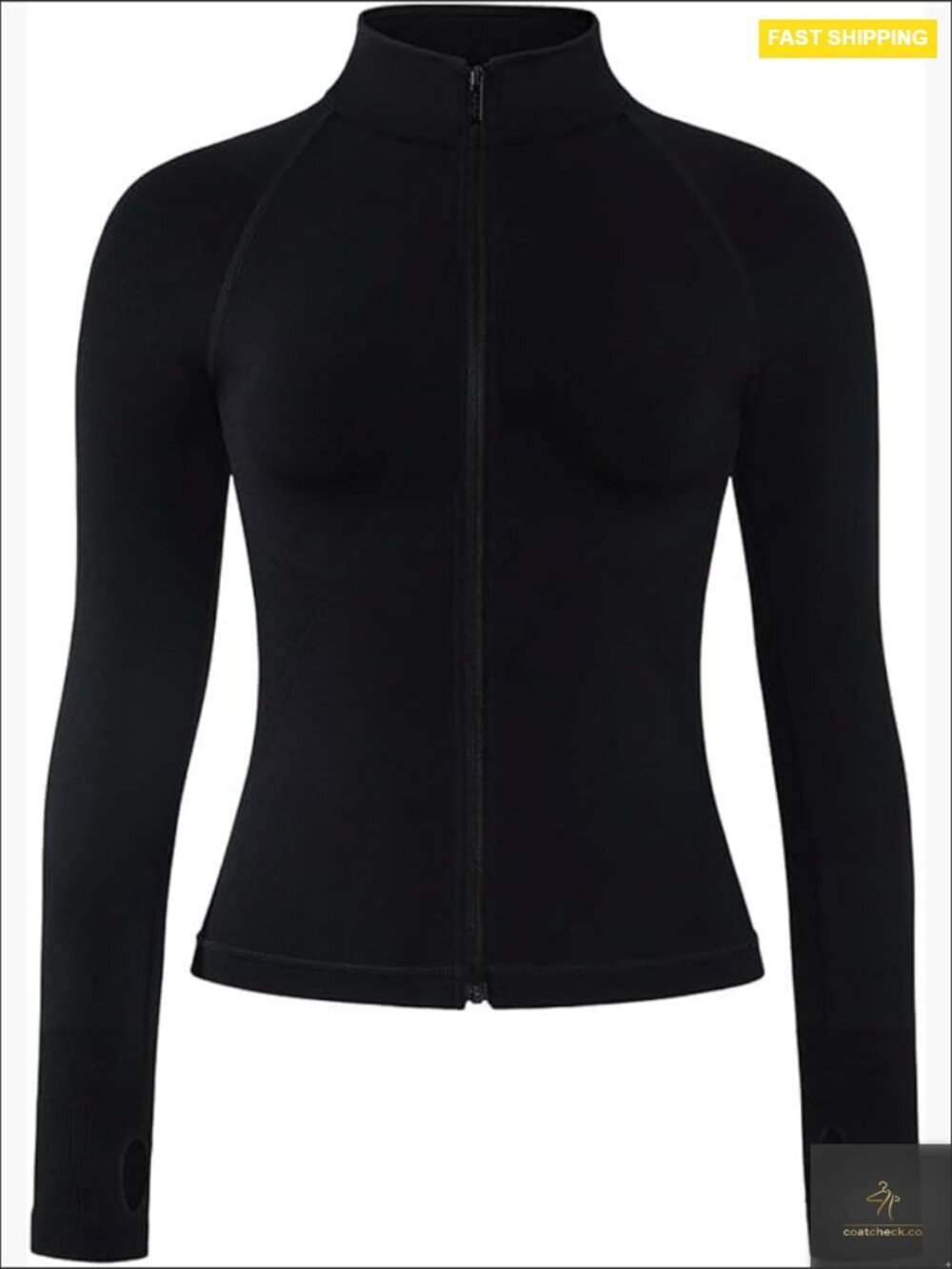 Lightweight Full Zip Athletic Jacket Slim Fit Long Sleeve with Thumb Holes